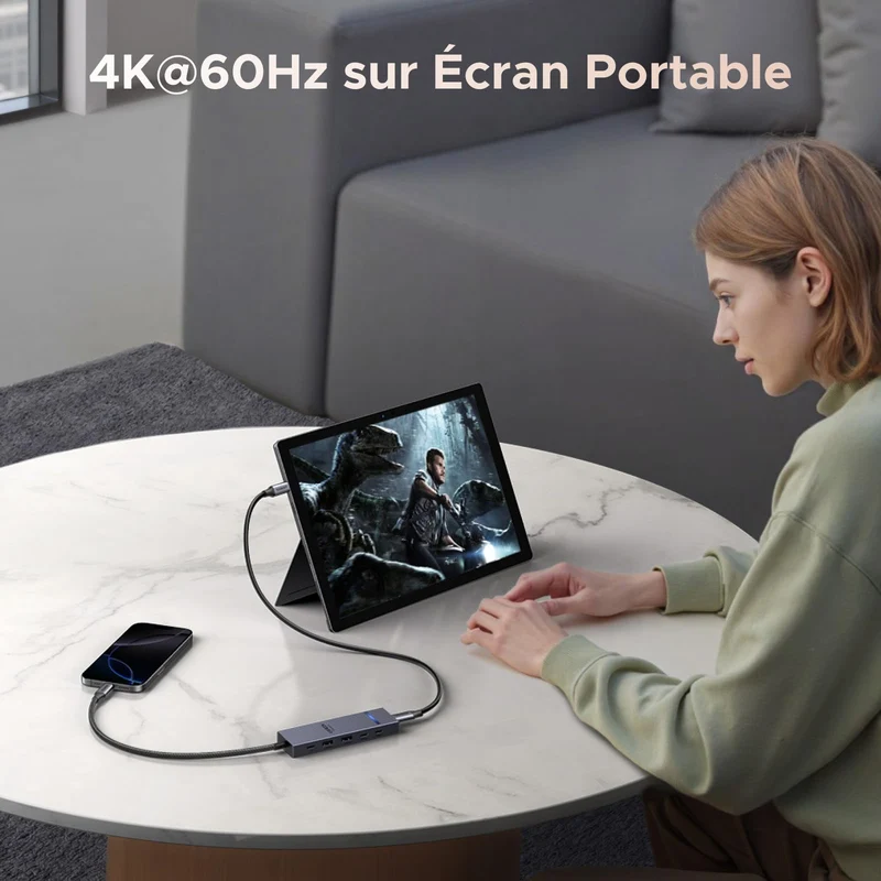 UGREEN Revodok Pro Hub USB-C 6-en-1 (4K@60Hz, 10 Gbps, PD 100 W)