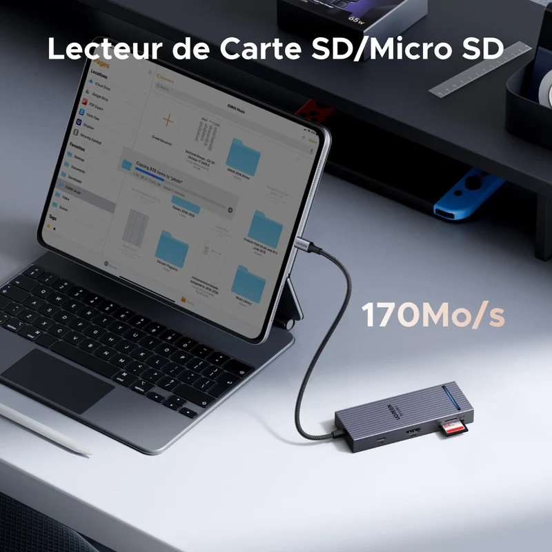 UGREEN Revodok Pro 8-en-1 Hub USB-C (HDMI 4K@60Hz, 10Gbps, PD 100W)
