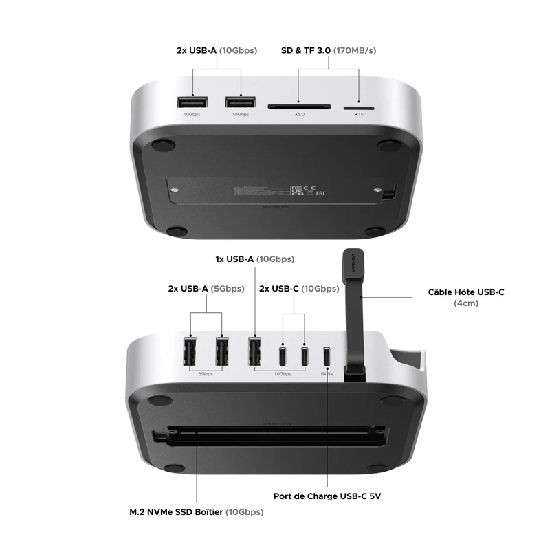 UGREEN Station d’accueil 11-en-1 pour Mac avec boîtier SSD NVMe