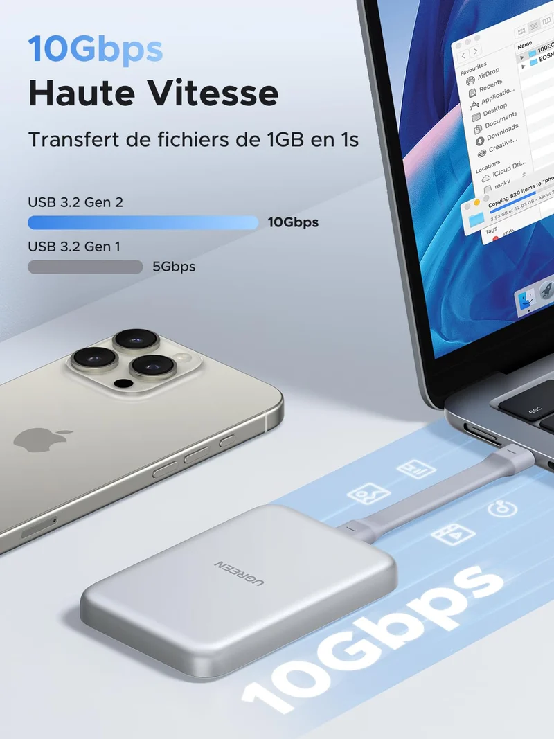 UGREEN Boîtier M.2 NVMe Magnétique avec MagSafe