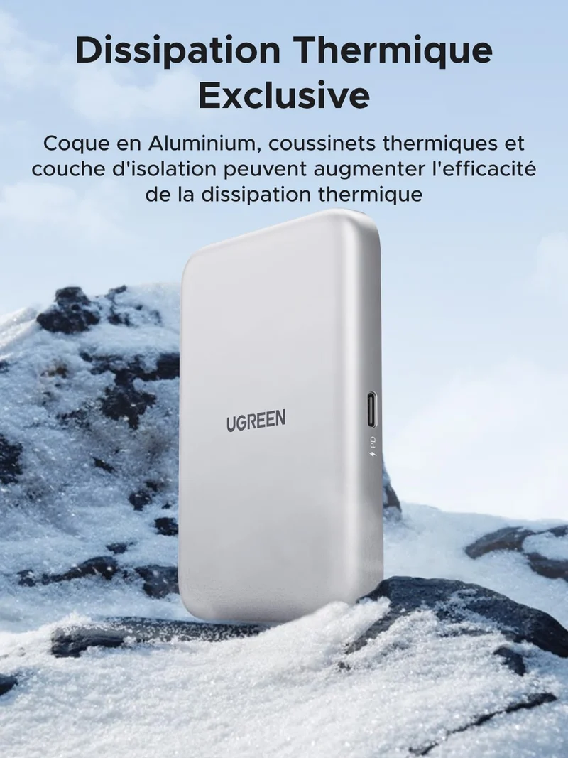 UGREEN Boîtier M.2 NVMe Magnétique avec MagSafe