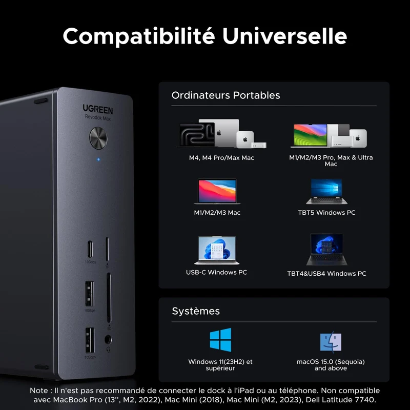 UGREEN Revodok Max 2131 Thunderbolt 5 Station d'accueil 13-en-1