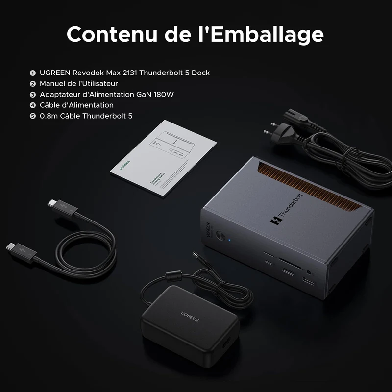 UGREEN Revodok Max 2131 Thunderbolt 5 Station d'accueil 13-en-1