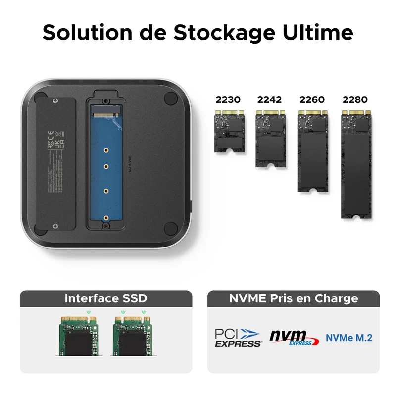 UGREEN Station d’accueil pour Mac avec boîtier SSD NVMe 4K@240Hz