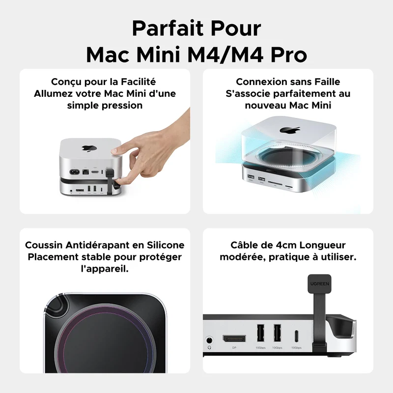 UGREEN Station d’accueil pour Mac avec boîtier SSD NVMe 4K@240Hz