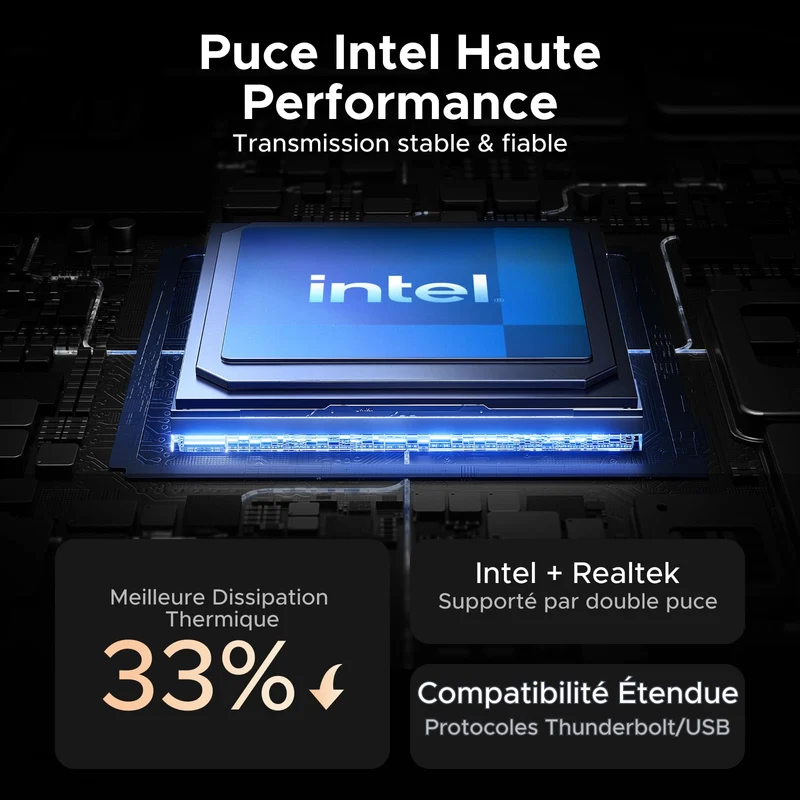 UGREEN Boîtier SSD M2 40Gbps avec Puce JHL7440 Boîtier NVMe Compatible avec USB 4 et Thunderbolt 4/3 Adaptateur Disque Dur Externe pour M.2 2280 Compatible avec iPhone 17 Pro Max Air MacBook PC PS5