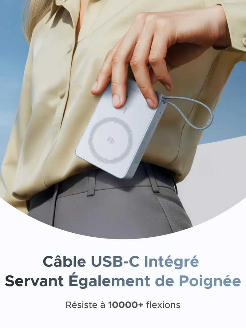 UGREEN MagFlow Batterie Externe Sans Fil Magnétique 20000 mAh 45 W (Compatible MagSafe)