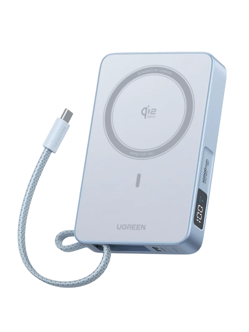 UGREEN MagFlow Batterie Externe Magnétique Sans Fil (10000mAh, Qi2 25W, Compatible MagSafe)