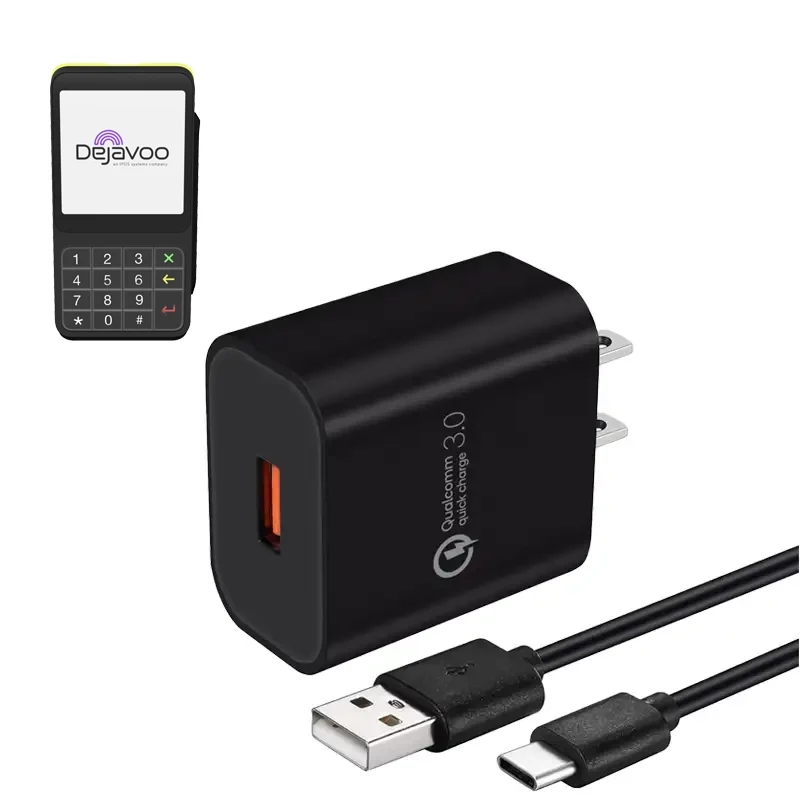 Chargeur mural pour terminal POS portable Dejavoo P17 avec câble USB-C | Agoz