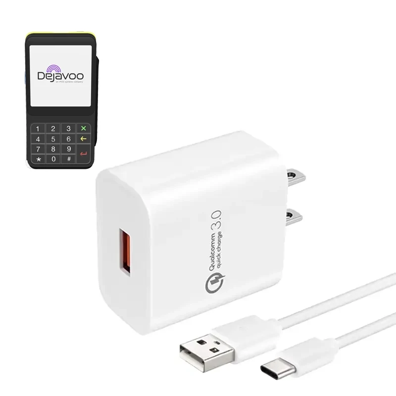 Chargeur mural pour terminal POS portable Dejavoo P17 avec câble USB-C | Agoz