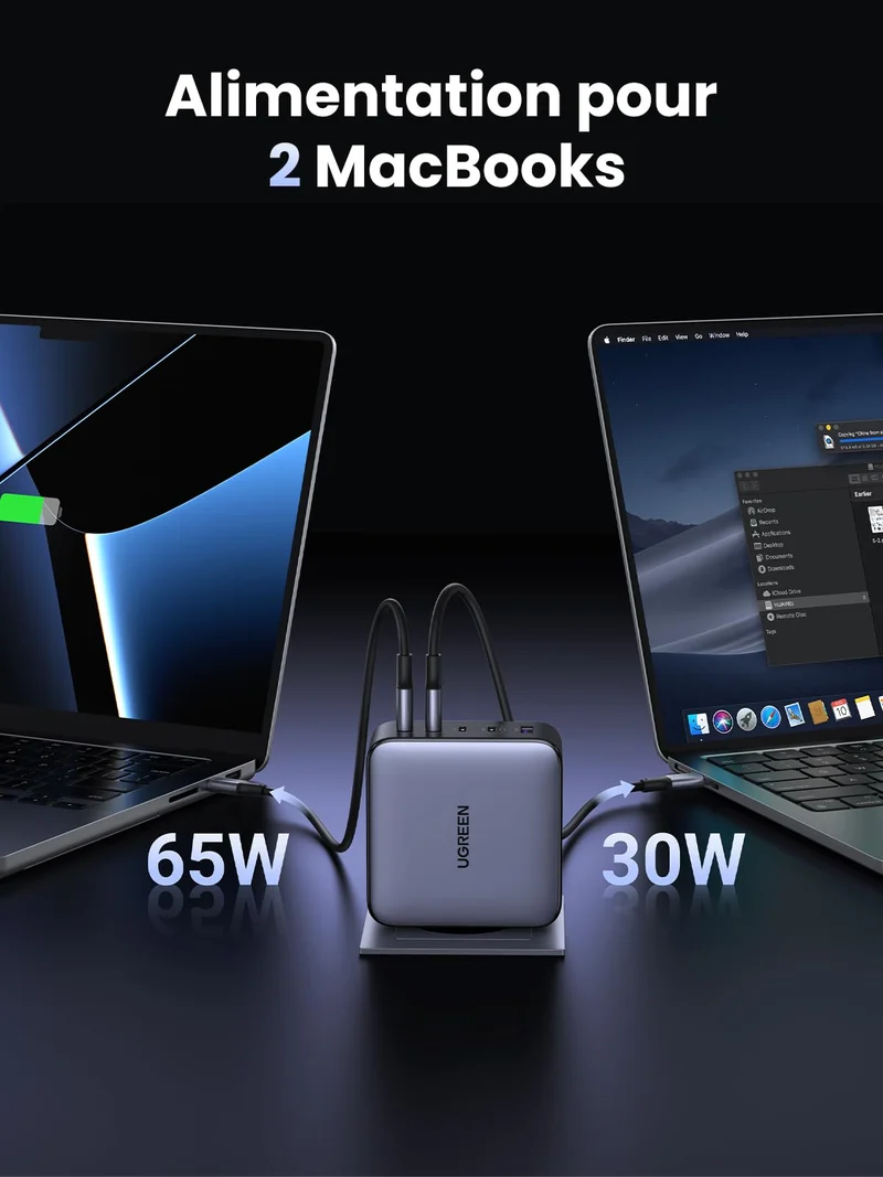 UGREEN Nexode mini 100W 5 Ports Chargeur USB C Rapide Technologie GaNInfinity