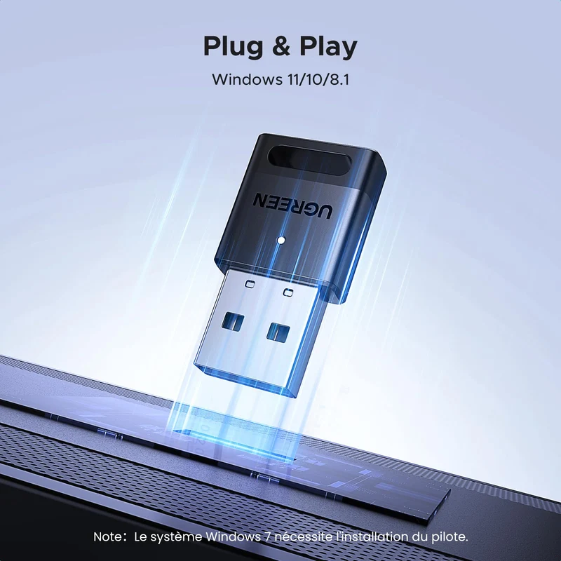 UGREEN Dongle Bluetooth 5.4 Clé Bluetooth USB pour PC Adaptateur USB Bluetooth Faible Latence