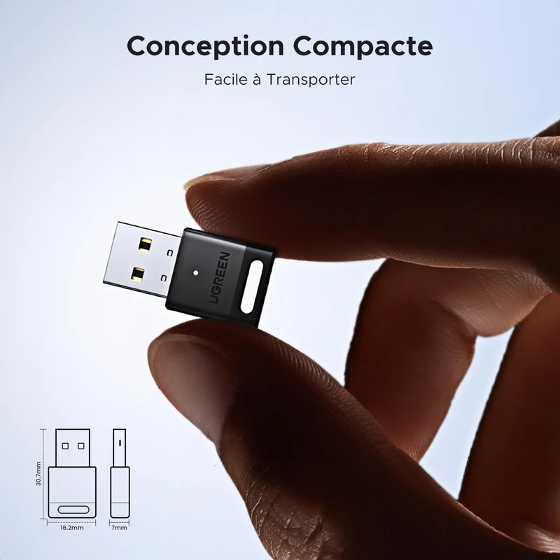 UGREEN Dongle Bluetooth 5.4 Clé Bluetooth USB pour PC Adaptateur USB Bluetooth Faible Latence