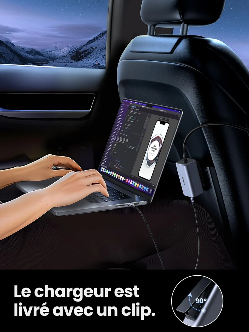 UGREEN 130W Chargeur Allume Cigare USB C GaN PD3.0 QC 4.0 PPS Chargeur Voiture Rapide 4 Ports