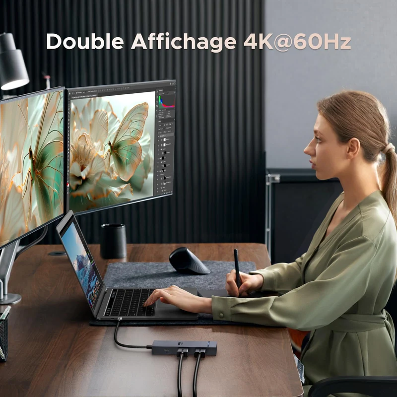 UGREEN Revodok Pro 207 Station d’accueil 7-en-1 (Double HDMI 4K@60Hz)