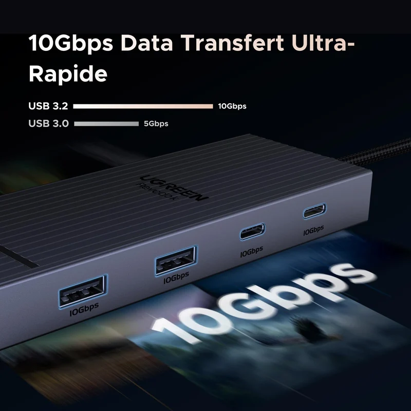 UGREEN Revodok Pro 207 Station d’accueil 7-en-1 (Double HDMI 4K@60Hz)
