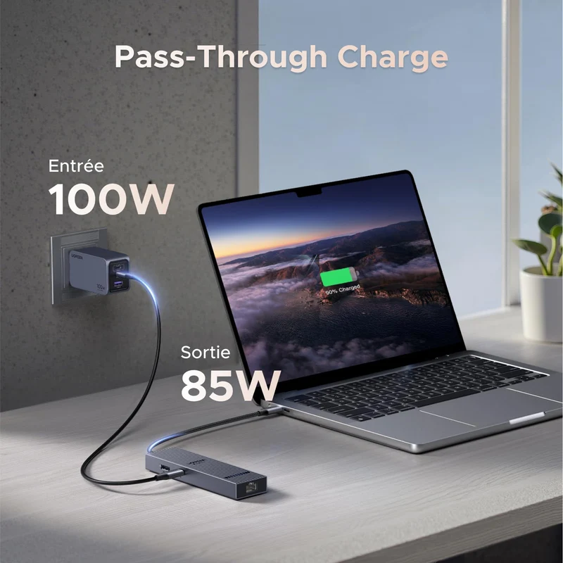 UGREEN Revodok Pro 1061 Hub USB-C 6-en-1 (10Gbps, 4K@60Hz, PD100W)