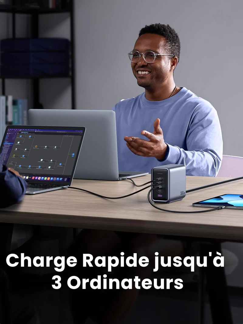 UGREEN 300W Nexode USB C Chargeur Station PD 3.1 140W Charge Rapide Prise Secteur Bureau GaN Tech