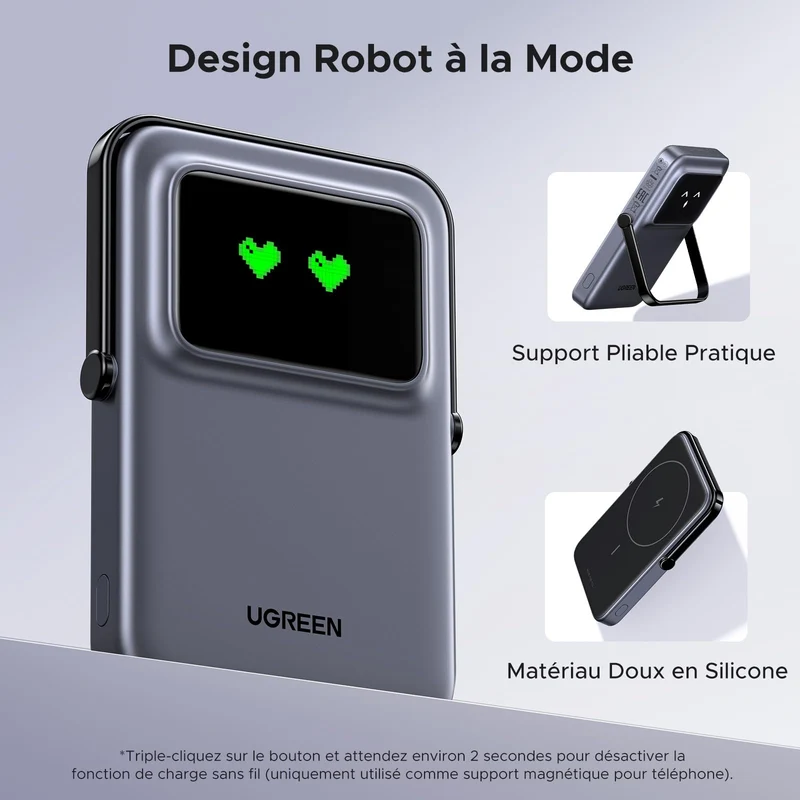 UGREEN Uno Batterie Externe Magnétique sans Fil 5000mAh 7.5W