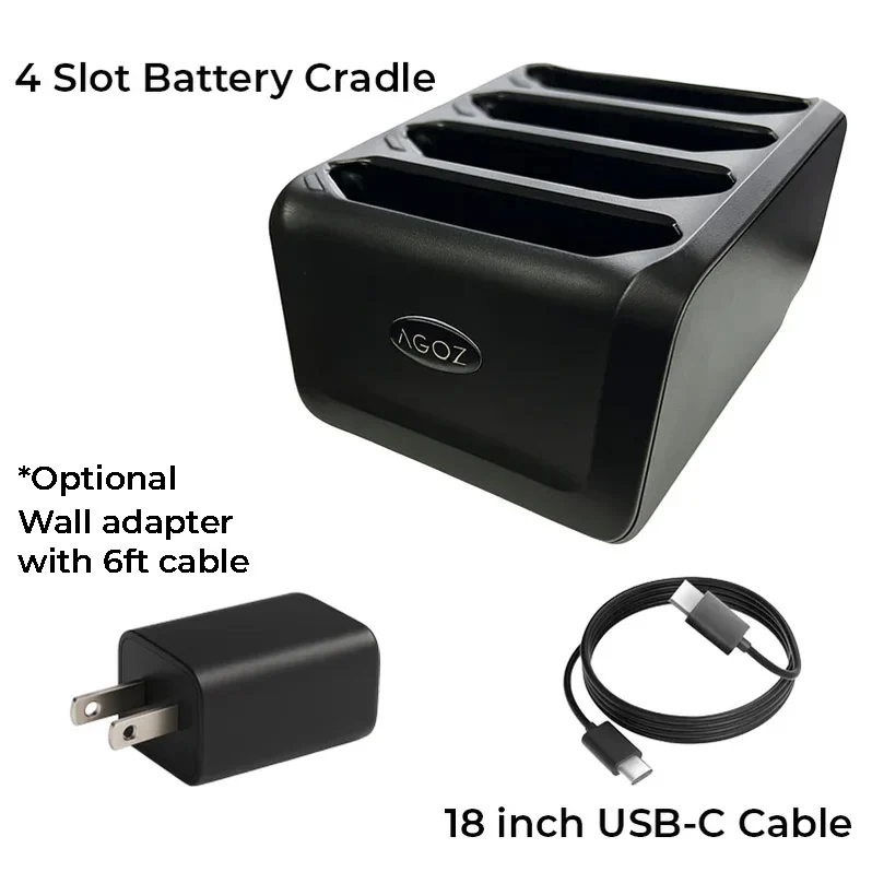 Station d'accueil chargeur de batterie 4 emplacements pour ordinateur mobile Zebra TC7X pour batteries de rechange | Agoz