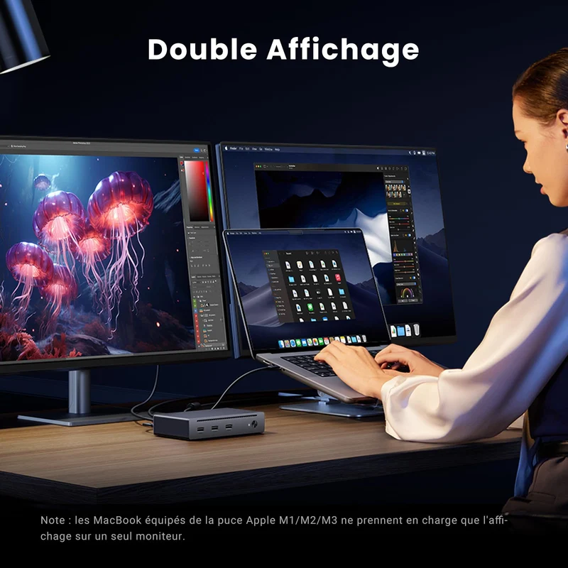UGREEN Revodok Max 208 Dock Station Accueil 8 en 1 Triple Thunderbolt 4 15W (40Gbps 8K30Hz )