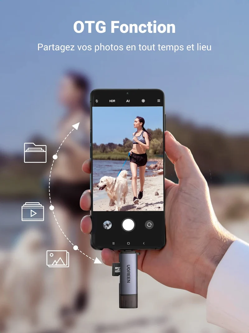UGREEN Lecteur de Carte SD Micro SD USB C USB 3.0 2 en 1 Adaptateur