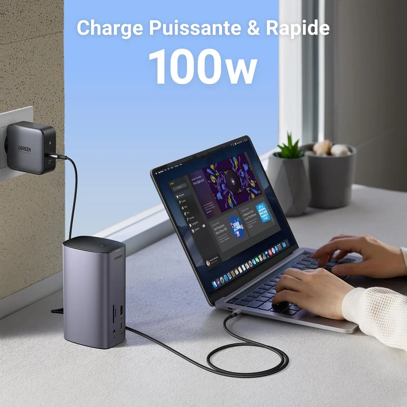 UGREEN Revodok Pro 12 en 1 Docking Station USB C 8K30Hz 4K60Hz Double HDMI 10Gbps 100W Charge