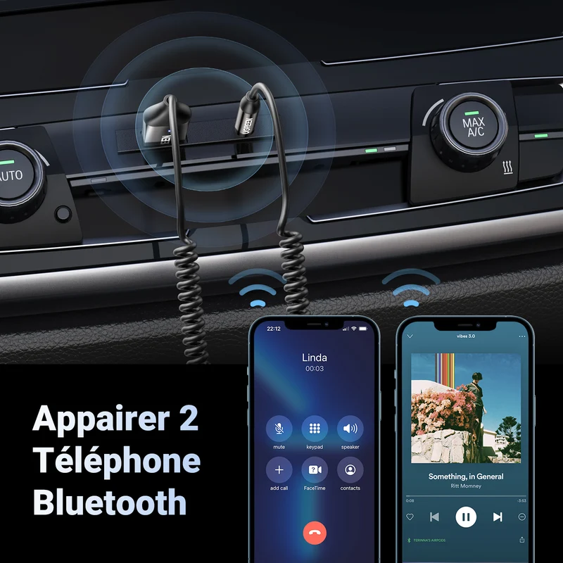 UGREEN Adaptateur 5.3 pour Voiture Jack R cepteur Bluetooth