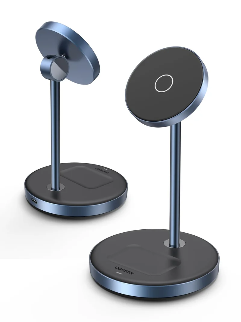 UGREEN Support de Chargeur Magnétique 2 en 1 Station de Charge Induction sans Fil