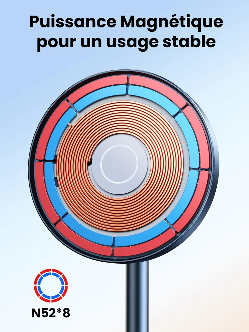 UGREEN Support de Chargeur Magnétique 2 en 1 Station de Charge Induction sans Fil