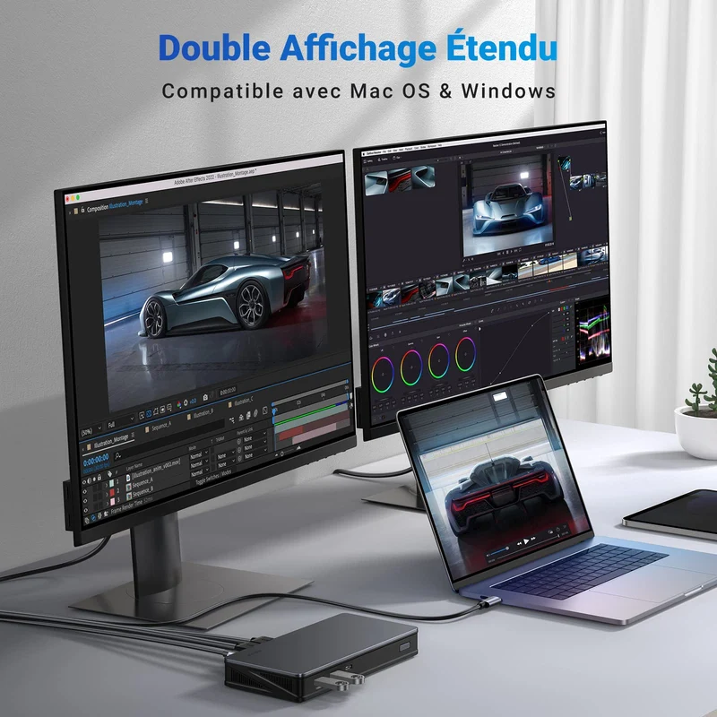 UGREEN Revodok Pro 209 Station d'accueil USB C 9 en 1 (4K60Hz Double HDMI 10Gbps)