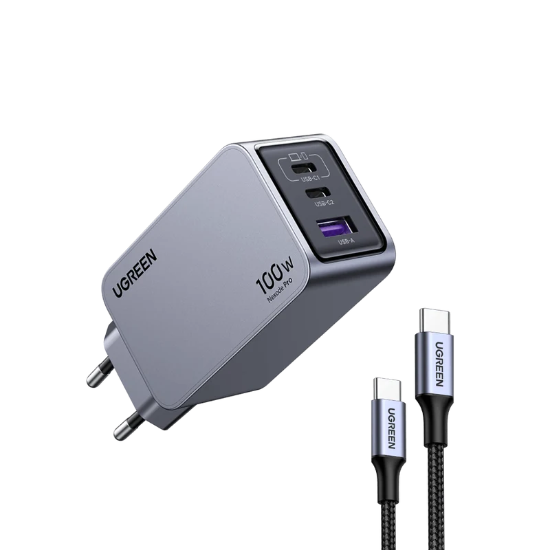 UGREEN Nexode Pro 100W 3 Port GaN Fast Chargeur