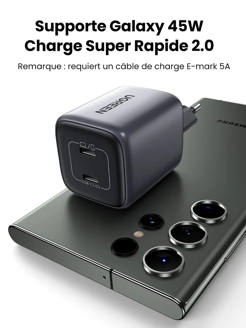 UGREEN Nexode Chargeur 45W USB C 2 Ports