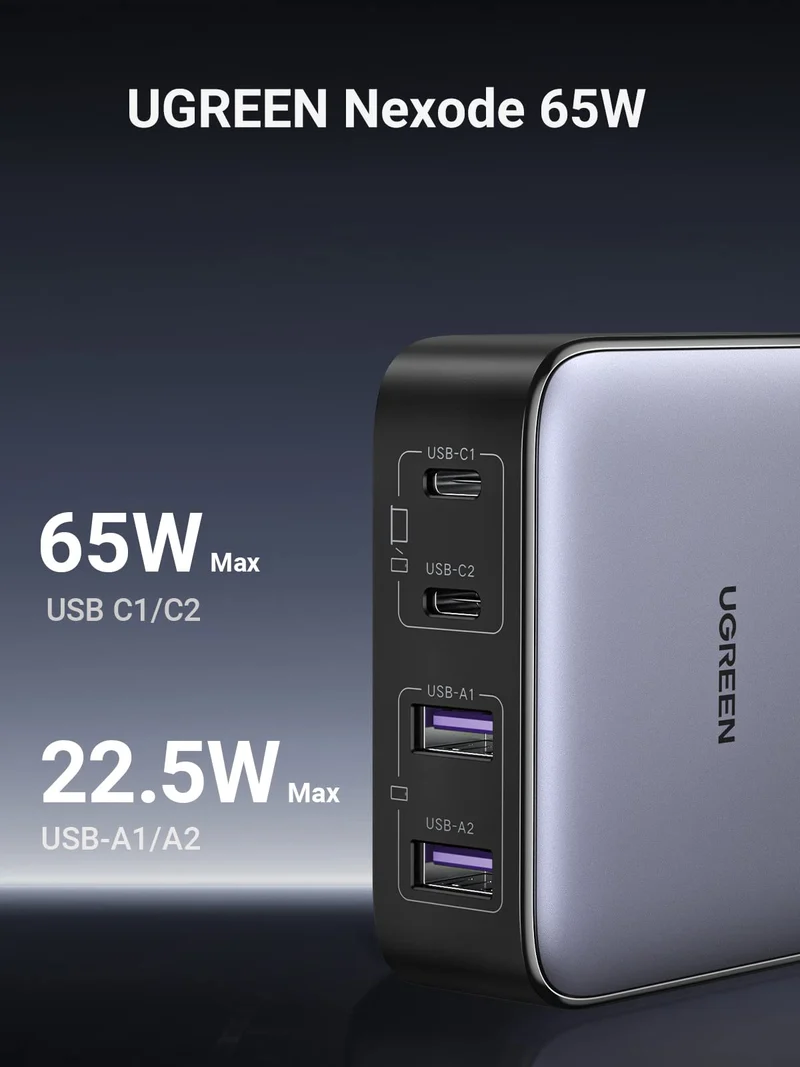 UGREEN Nexode 65W Chargeur USB C 4 Ports