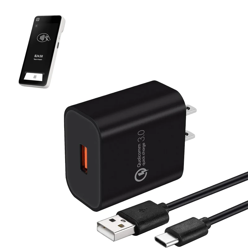 Chargeur mural pour terminal Square POS portable avec câble USB-C | Agoz