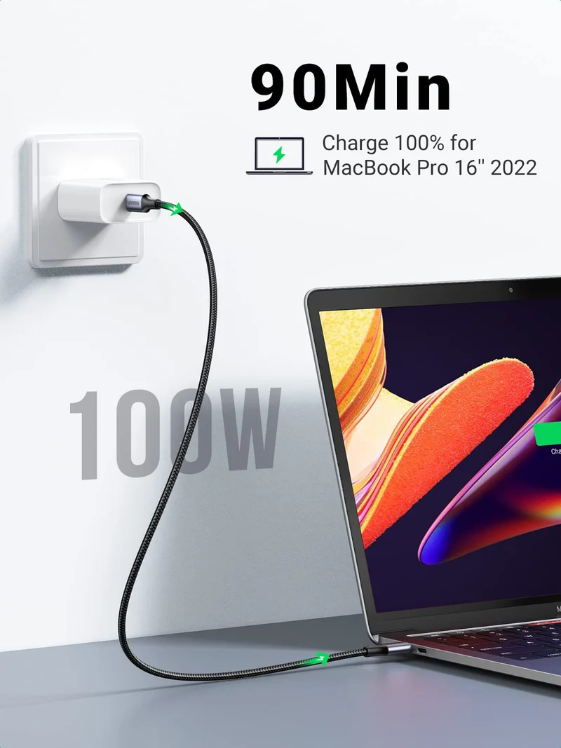 UGREEN Lot de 2 Câble USB C vers USB C Nylon Tressé PD 100W