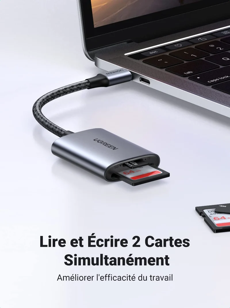 UGREEN Lecteur de Carte SD USB C Adaptateur USB C 3.1 SD TF 5Gbps