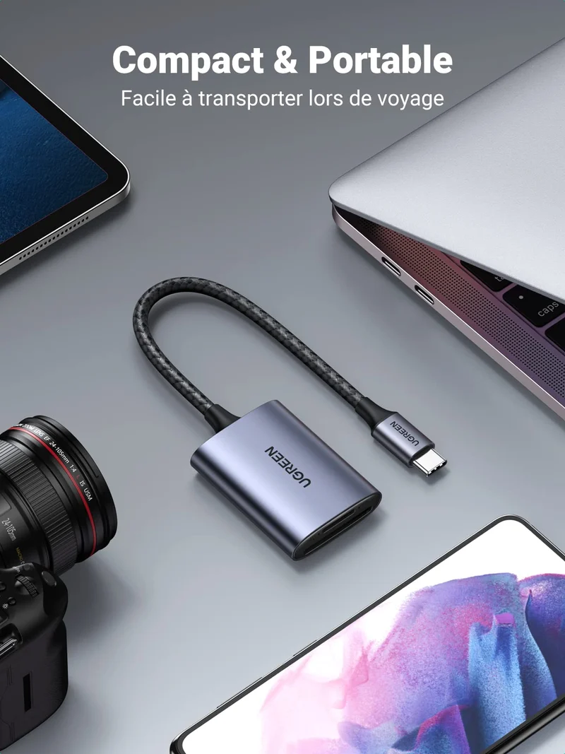 UGREEN Lecteur de Carte SD USB C Adaptateur USB C 3.1 SD TF 5Gbps