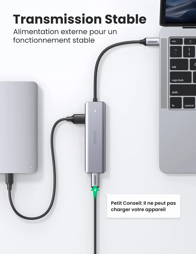 UGREEN Hub USB C vers 4 Ports USB 3.0 5Gbps Adaptateur USB C Hub Multiports USB