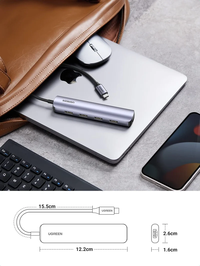 UGREEN Hub USB-C 5-en-1 (HDMI 4K@30Hz, 4 USB 3.0)