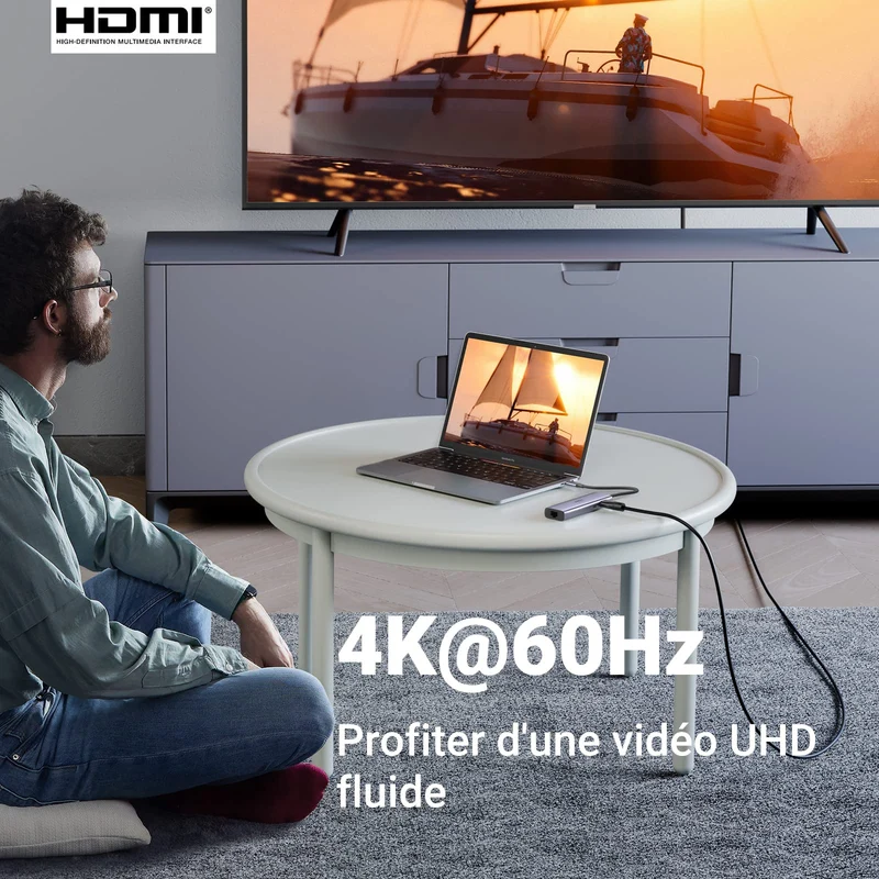UGREEN Revodok Hub USB C 7 en 1 Ethernet Adaptateur (HDMI 4K 60 Hz)