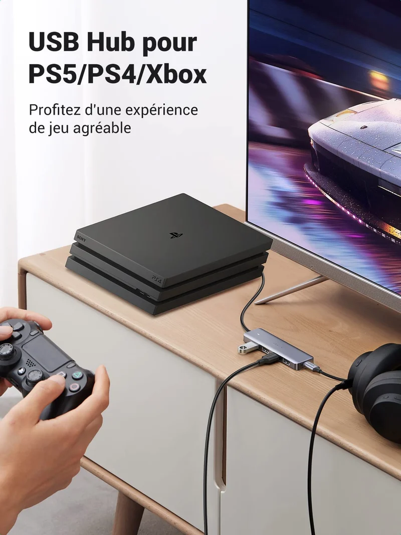 UGREEN Data Hub USB 3.0 vers 4 Ports USB 5Gbps Transfert Rapide