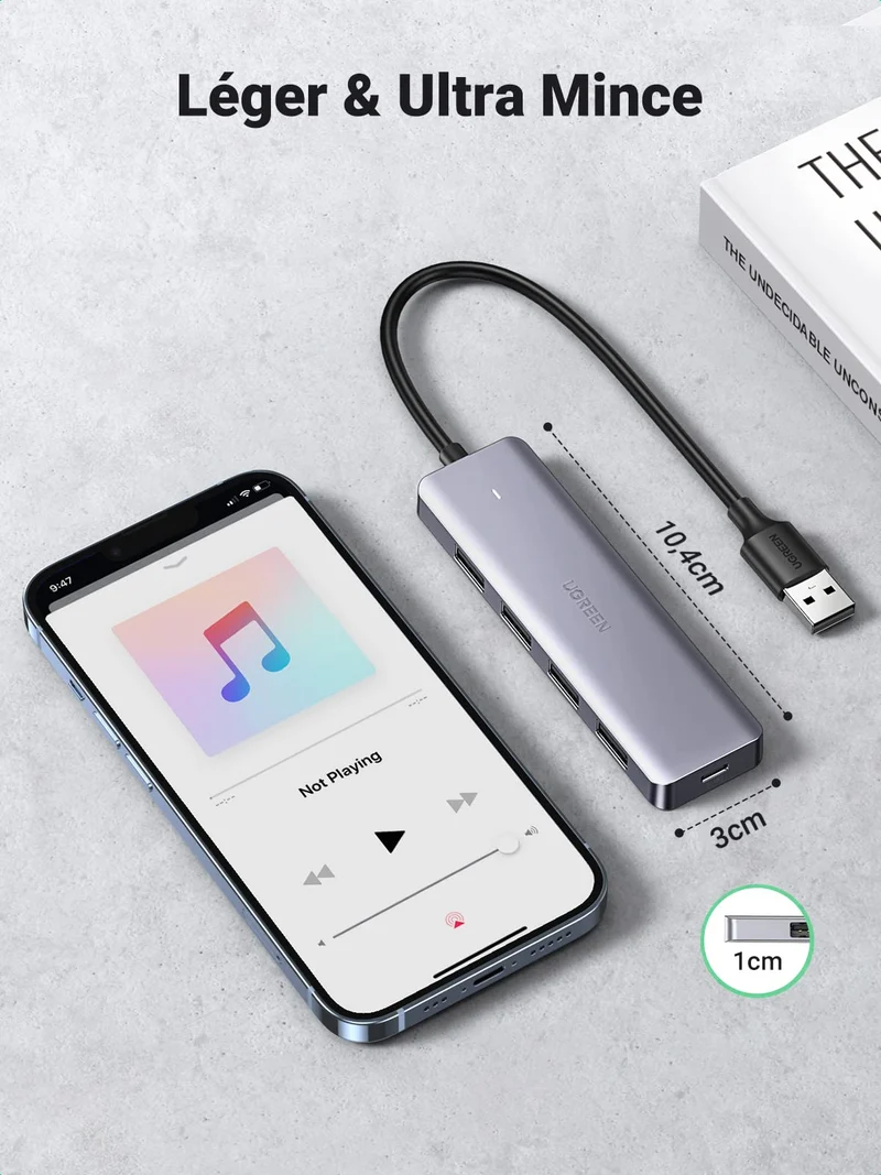 UGREEN Data Hub USB 3.0 vers 4 Ports USB 5Gbps Transfert Rapide
