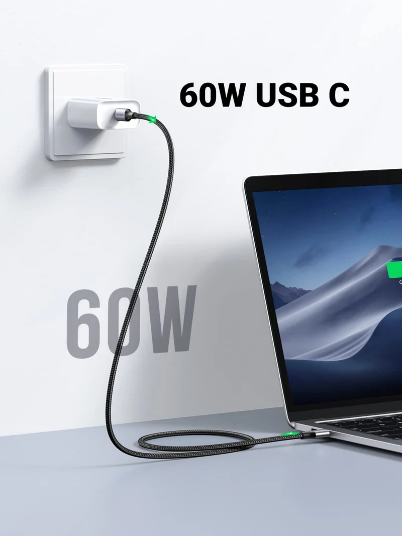 UGREEN Câble USB C vers USB C PD Charge Rapide 60W Câble USB Type C Nylon Tressé