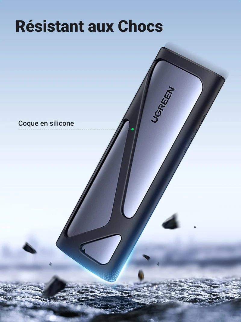 UGREEN Boîtier SSD M.2 NVME SATA USB 3.2 Gen 2 10Gbps 2To Adaptateur M.2 NVME
