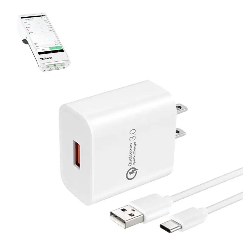 Chargeur mural pour terminal portatif de point de vente Clover Flex avec câble USB-C | Agoz