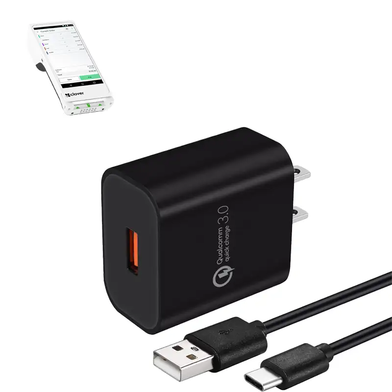 Chargeur mural pour terminal portatif de point de vente Clover Flex avec câble USB-C | Agoz