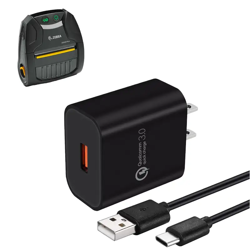 Câble de charge et adaptateur secteur pour imprimante mobile Zebra