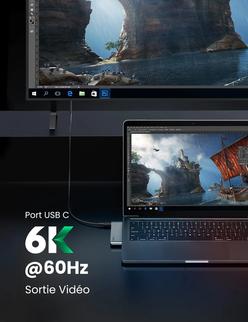 UGREEN Hub USB-C 6-en-2 Pour MacBook Pro