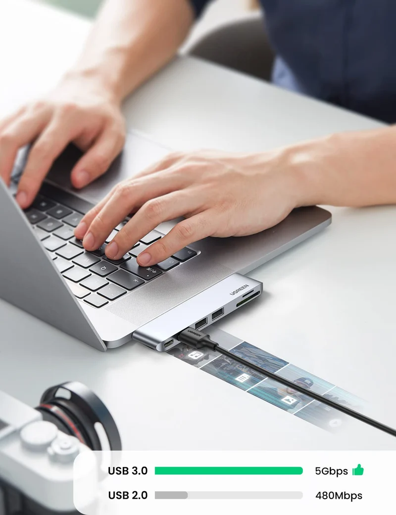 UGREEN Hub USB-C 6-en-2 Pour MacBook Pro